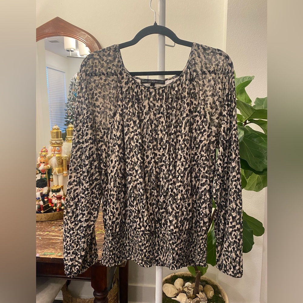 Excellent condition, camo WHBM blouse, size XL